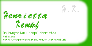 henrietta kempf business card